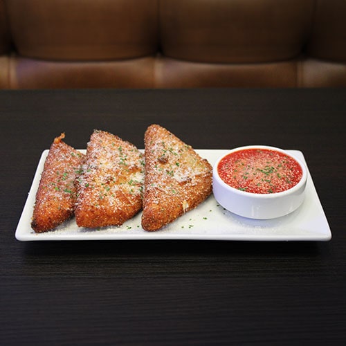 Yummy fried mozzerella cheese and sauce appetizer