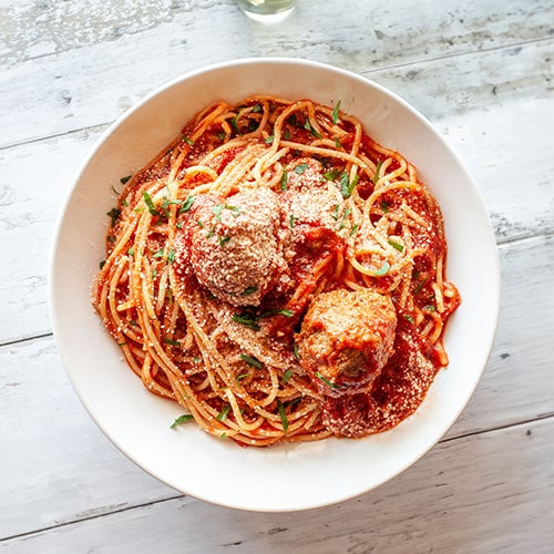 Spaghetti with meatballs